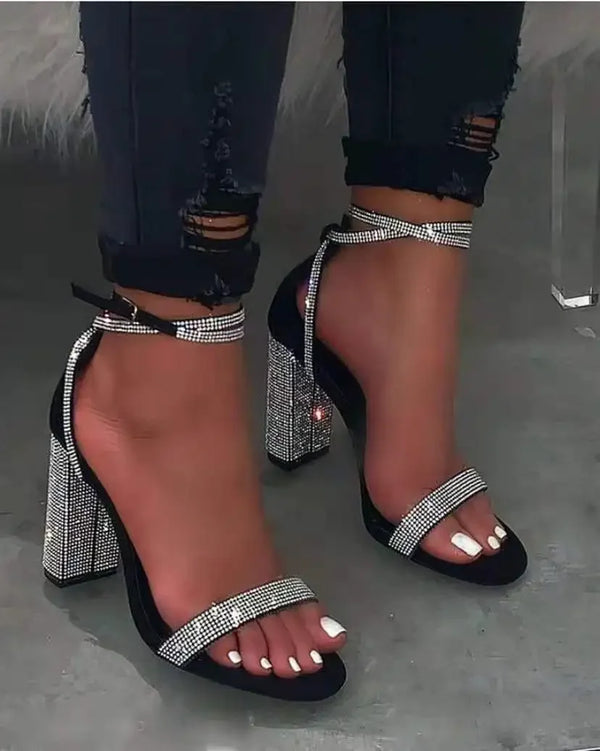 Rhinestone Sexy Transparent High Heels Sandals for Women